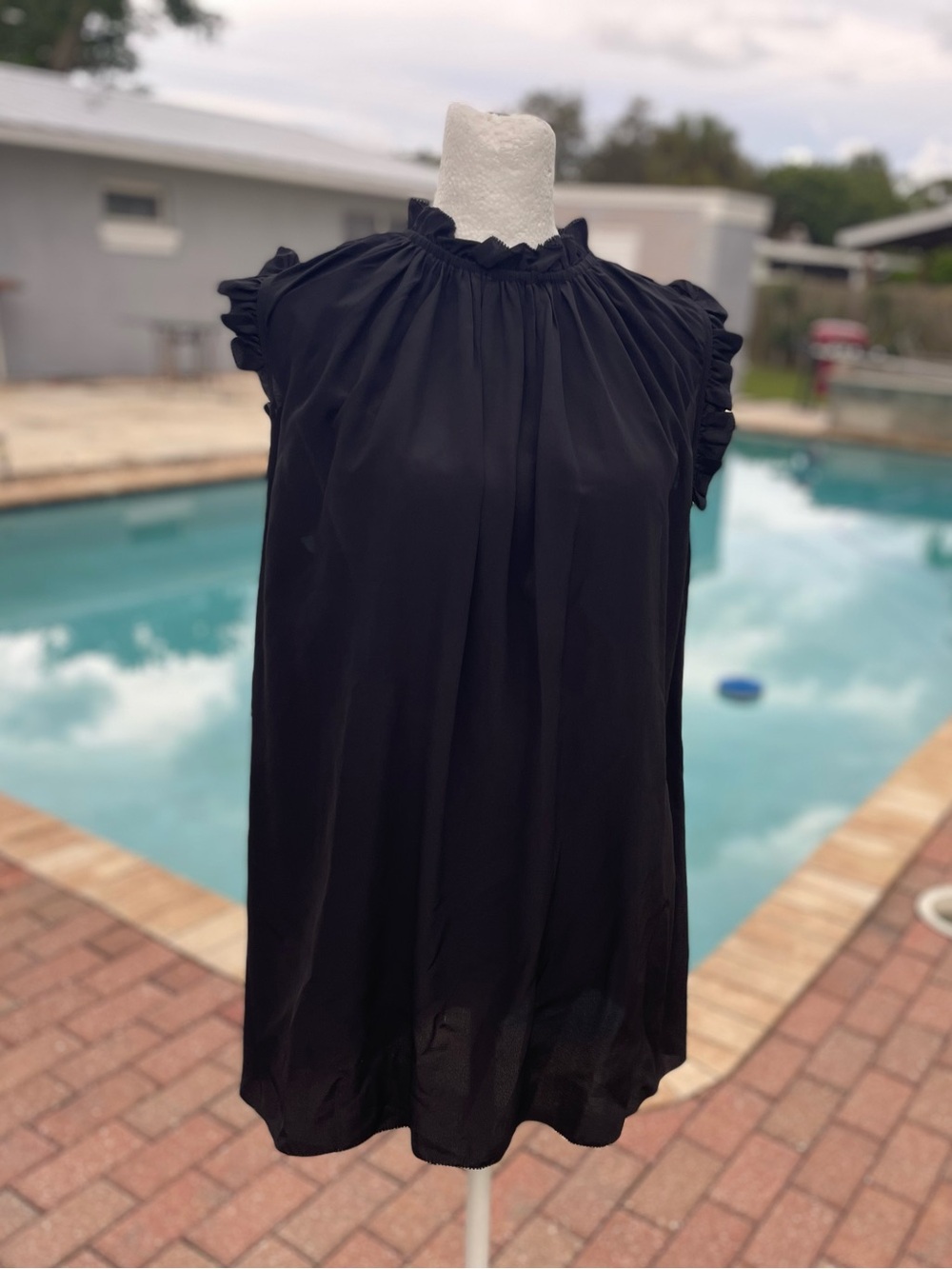 Zimmermann Black Silk Mock Neck Blouse Size 2
